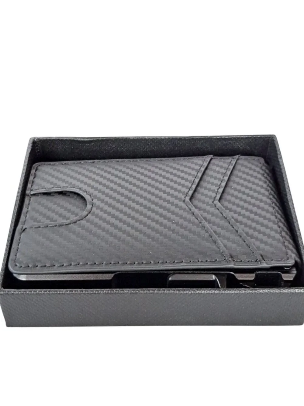 ZALVEX Wallet for Men, 10-12 Cards, Slim Compact, RFID, Money Clip, Carbon Fiber
